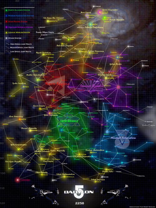 Map of Babylon 5 Galaxy